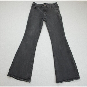 1822 Denim Jeans Womens 12 Black Flared Cotton Blend Stretch